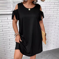 Spring Summer Sexy Sexy High Elastic Solid Color plus Size Women Dress