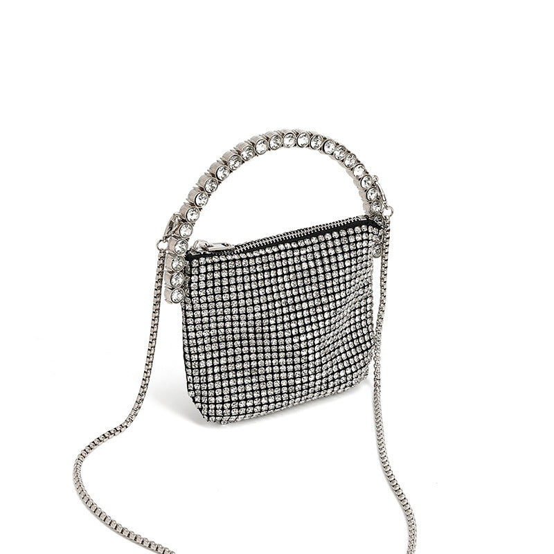 Soft Diamond Handbag the Dinner Party Small Square Bag Ladies Chain Cross Body Bag