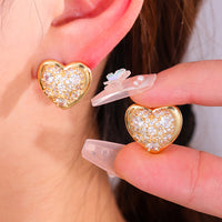 Couple Retro Non Fading Inlaid Zircon Ring Pure Copper 18K Gold Plating Ring Non Fading