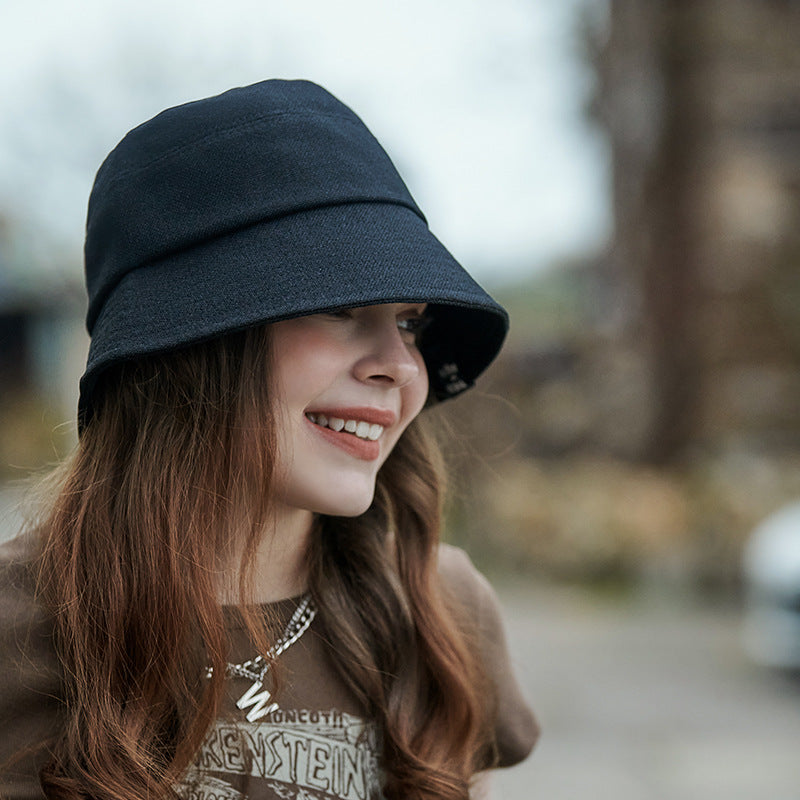 Fisherman Hat Spring Summer round Face Show Face Small Bucket Cap All-Match Sun Hat Big Brim