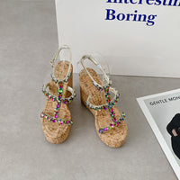 Women Wedge Sandals Summer Korean Thick Bottom Platform Comfortable Student Flats Women Summer