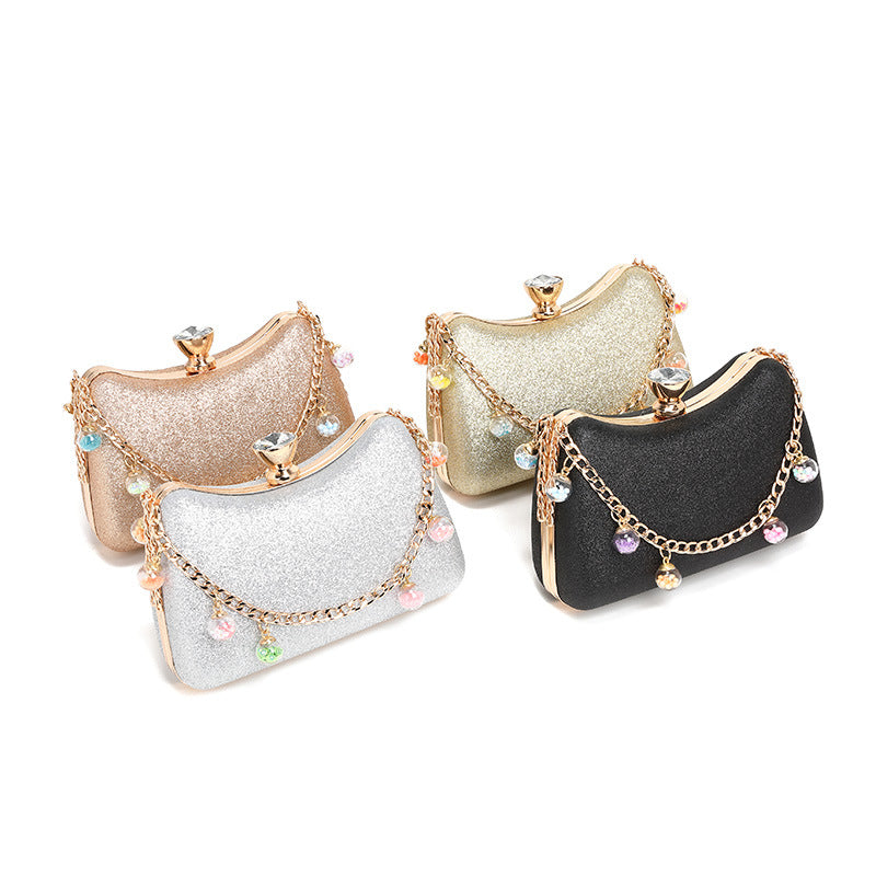Chain Handbag Cocktail Bag Shoulder Crossbody Small Square Bag Unique Hand Carrying Coin Purse