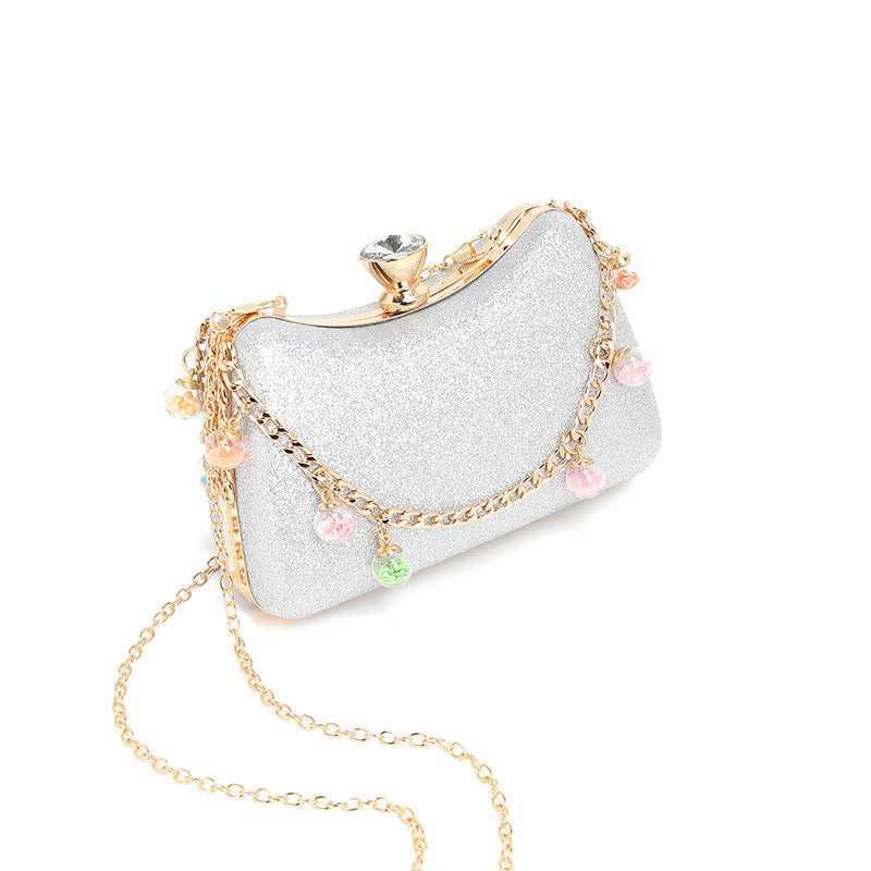 Chain Handbag Cocktail Bag Shoulder Crossbody Small Square Bag Unique Hand Carrying Coin Purse