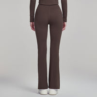 Slim Yoga Trousers Women Outer Wear Thin High Waist Belly Contracting Fitness Bell Bottom Pants Pilates Training Workout Pants