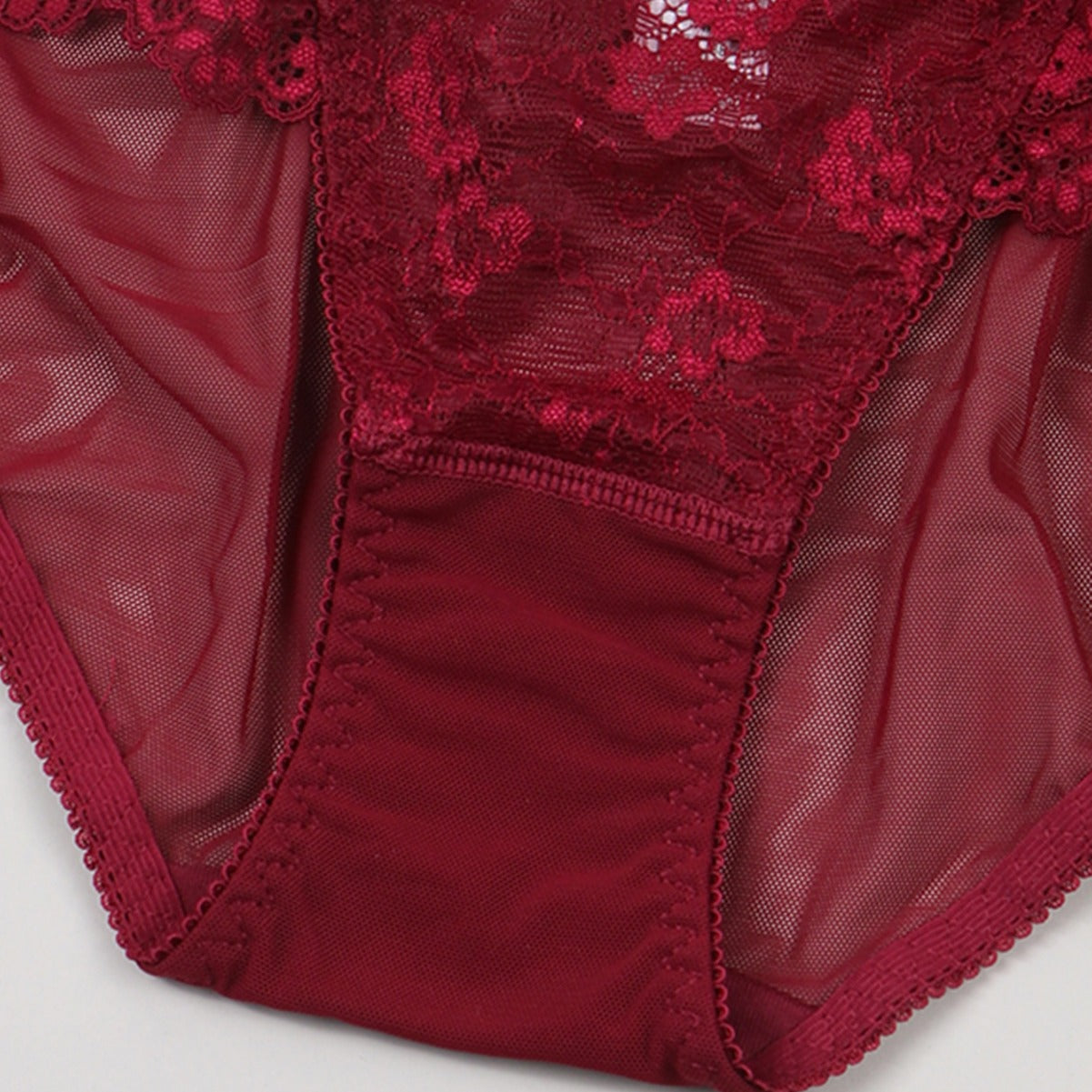 Ultra Thin Sexy Lace Hollow Out Cutout Mesh Translucent Low Waist Comfort Cotton Crotch Briefs for Women