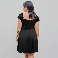 plus Size Women Clothing Shein Popular Waist Slimming Cover Sleeve A line Dress Short Dress