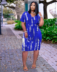 Plus Size Women Clothing Classic Printing Dress