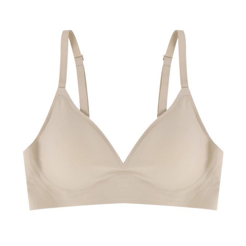 Korean Expanded Chest Underwear Small Breasts Lady Small Breasts Push up Wireless Seamless Chest Flattering Bra Cartoon Chest