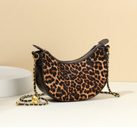Women Bag Original Niche Design Personalized Leopard Gold Chain Shoulder Messenger Bag Dumpling Bag Selenodont Bag