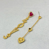 Special Interest Design Asymmetric Love Zircon Earrings Romantic Aura Sweet High Grade Earrings