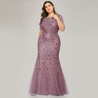 Plus Size Evening Dress Version Sequin Mesh Fishtail Slim Fit Sexy Women Clothing