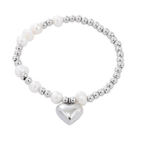 Pearl Heart Titanium Steel Bracelet Women Affordable Luxury All Match Beaded Stainless Steel Bracelet