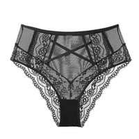 Seduction Sexy Mesh Panties Transparent High Waist Black Beige Underwear