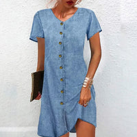 Denim Dress Women Summer Women Loose Appropriation Shirt Dress