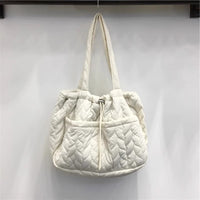 Tote Bag Women Bag Cotton Filled Korean Casual Shoulder Bag Travel Bag Large Capacity Office Hand Carrying Bag