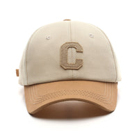 Stylish Retro Minimalism Letter Graphic Patch Stitching Baseball Cap Outdoor Travel Sun Protection Sunshade Couple Peaked Cap