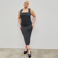 Plus Size Autumn Winter Slim Tube Top Women Clothing Sheath Strap Figure Show Intellectual Dress