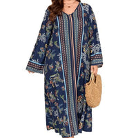 plus Size Printed Pullover Office Maxi Dress Middle East plus Size Women Clothing Dress Women