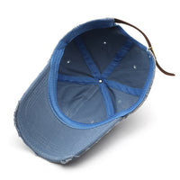 Women Personalized Washed Denim Retro Solid Color Light Board Peaked Cap Outdoor Travel Sun Protection Sunshade Baseball Cap