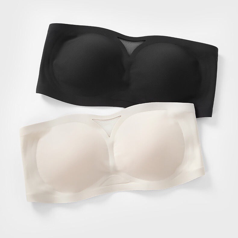 Korean Model Strapless Underwear Women Non Slip Invisible Tube Top Corset Underwear Summer Thin Section Traceless Small Breast Bra Women