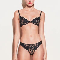 Sexy Underwear Women Three Dimensional Embroidered Mesh Stitching Ultra Thin with Steel Ring Push up Bra Set