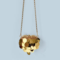 Autumn Winter Special Interest Design Light Absorbing Face Atmosphere Cross Body Sequin Coin Purse Metal Heart Frame Bag